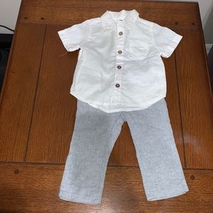 Old navy boys 6-12 month set linen